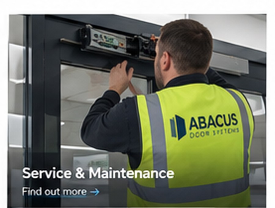 Engineer maintaining an automatic door